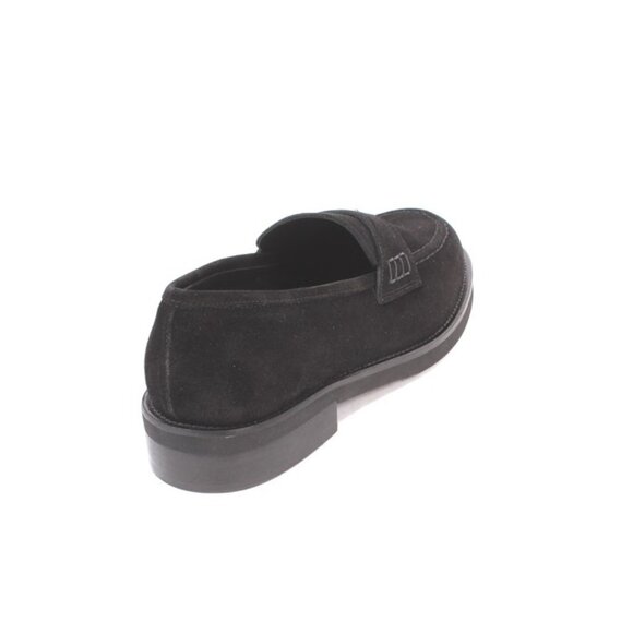 Luca Grossi 484a Black Suede Leather Classic Loafer Flat Shoe - Picture 4 of 8